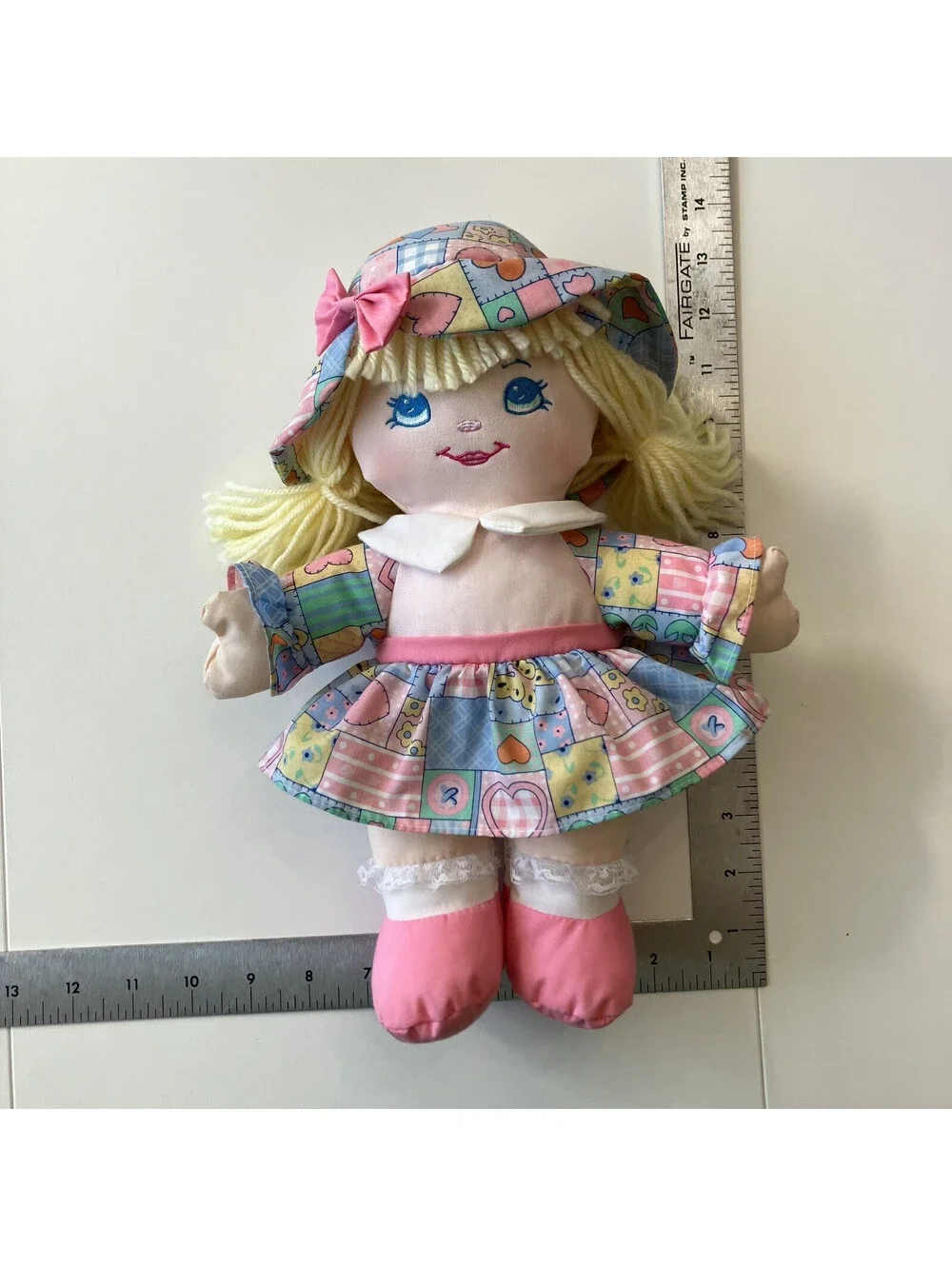 VTG Precious Mine Dolly Soft Rag Doll Yarn Hair 14